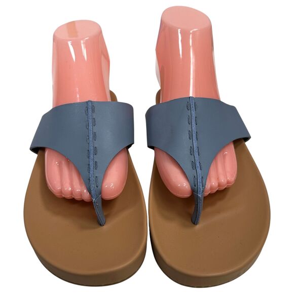 The Sak Everly Blue Leather Flip Flop Sandals Size 10 NEW without Tags - Picture 8 of 8